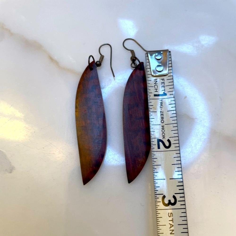 Wood drop earrings